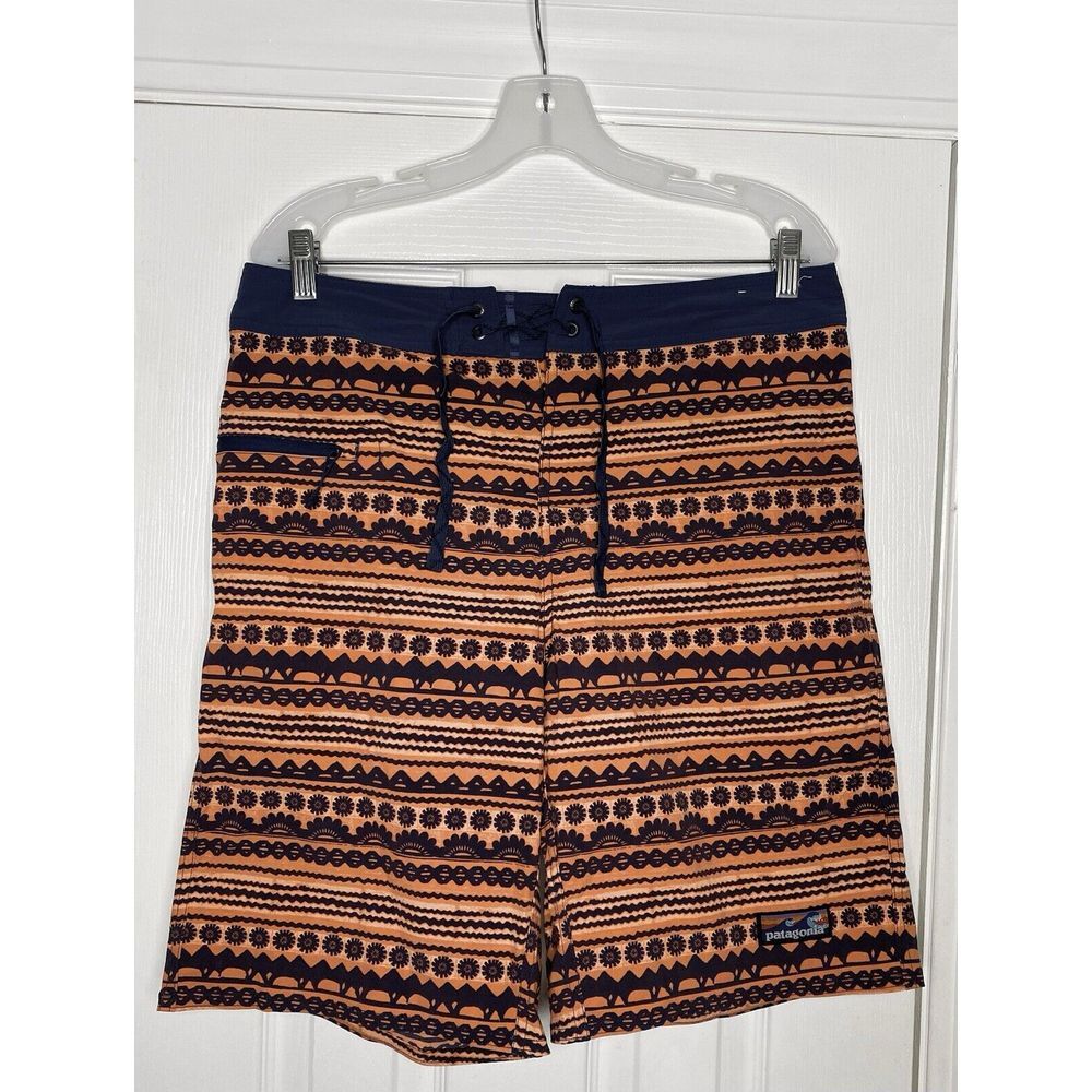 Patagonia Mens Wavefarer Swim Board‎ Shorts Sunset Orange 34